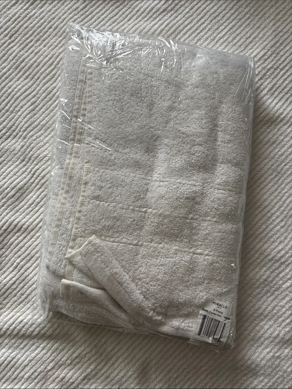 Miracle White 3-Piece Bath Towel Set